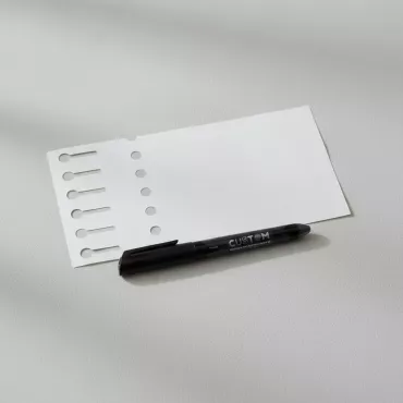 Set etichetă plastifiată super rezistentă 17x190 mm 6 bucăți + marker special permanent