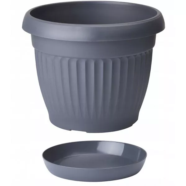 Ghiveci cu farfurie Dona 35 gri