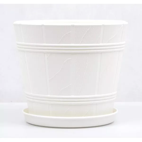Ghiveci cu farfurie Elba 22 cm alb