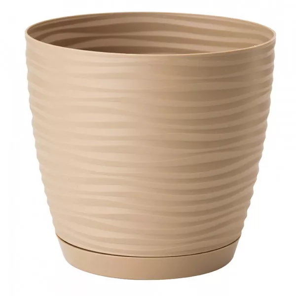 Ghiveci cu farfurie Sahara Petit round 17 maro