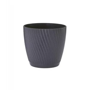 Ghiveci cu farfurie Mika Eco Recycled 13 gri