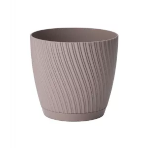Ghiveci cu farfurie Mika Eco Recycled 13 maro
