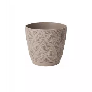 Ghiveci cu farfurie Flow Petit Eco Recycled 13 maro