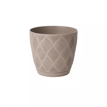 Ghiveci cu farfurie Flow Petit Eco Recycled 13 maro