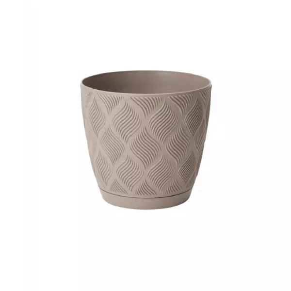 Ghiveci cu farfurie Flow Petit Eco Recycled 17 maro