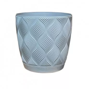 Ghiveci cu farfurie Flow Petit Eco Recycled 15 gri