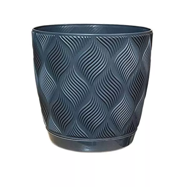 Ghiveci cu farfurie Flow Petit Eco Recycled 19 gri