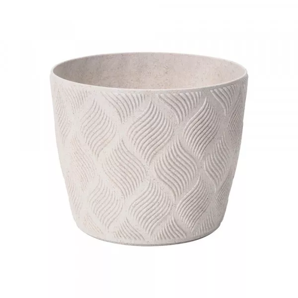Ghiveci Flow Petit Eco Wood 15 alb