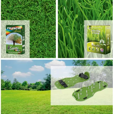Pachet Gazon Perfect: Semințe 4 Seasons, Aerator & Îngrășământ Bio