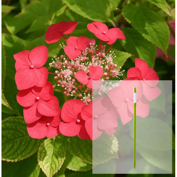 Pachet Hortensia macrophylla Rotkehlchen și AquaStick SUStee, mărimea L, verde