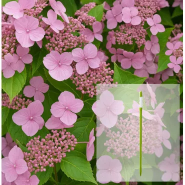 Pachet Hortensia macrophylla Mariesii Perfecta și AquaStick SUStee, mărimea L, verde