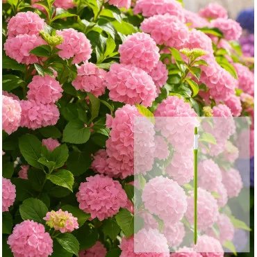 Pachet Hortensia macrophylla Bouquet Rose și AquaStick SUStee, mărimea L, verde