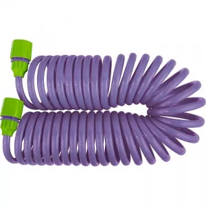 Set pentru udat, furtun spiralat 7,5 m, fiting din plastic,pistol, 1/2"-3/4"