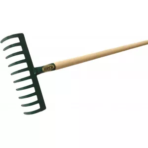 Grebla oțel cu 10 dinți, cu coada de lemn 800 mm