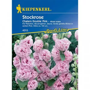 Semințe de nalbă de grădină (Alcea) Chaters Double Pink