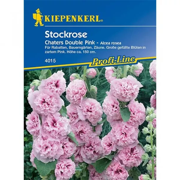 Semințe de nalbă de grădină (Alcea) Chaters Double Pink